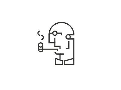 Pipe smoker lines logo mark minimalistic pipe