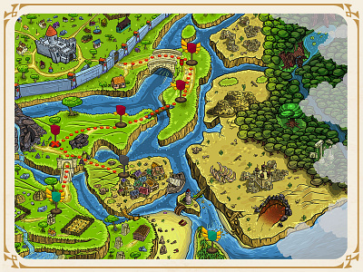 Castle mastle Map design fantasy game graphic design illustration map medival
