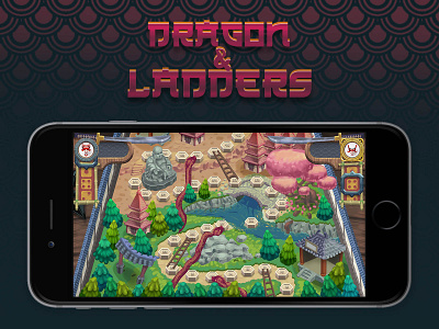 "Dragon & ladder" full shot animation design fantasy game graphic design illustration ui