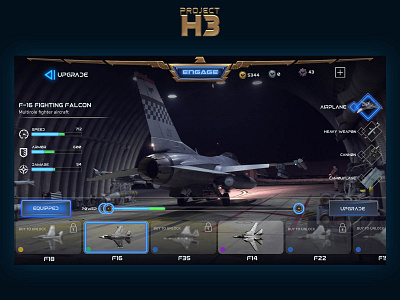 "Project H3" Upgrade menu UI