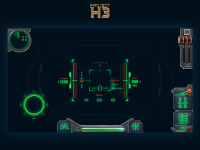 "Project H3" gameplay HUD airbase animation aviation design game graphic design illustration pilot ui