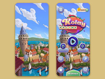 "Kolay kelime" Main menu background & UI