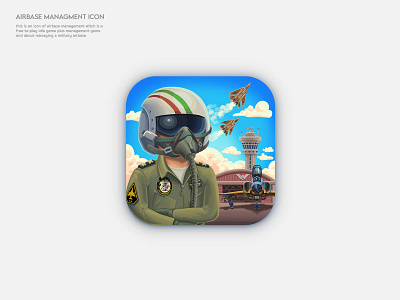"Airbase managment" Game icon aircraft app icon aviation design game game icon graphic design icon illustration pilot ui