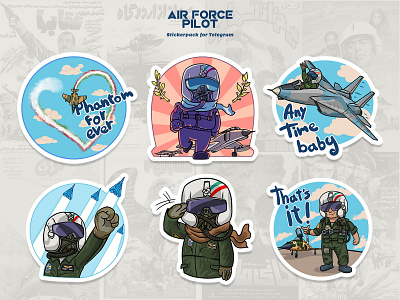 "Air force" sticker pack design game graphic design illustration sticker ui