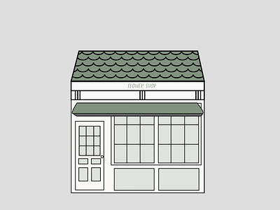 Flower Shop Storefront Illustration