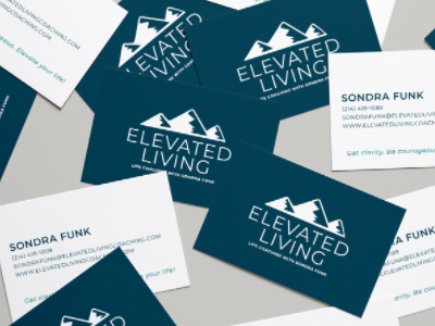 Elevated Living Brand Identity branding business cards logo mountain logo