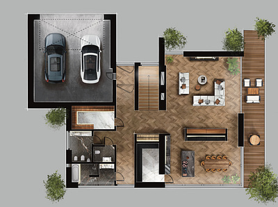 Marathon House Main Floor architectural sketch design graphic art graphic design interior desing procreate