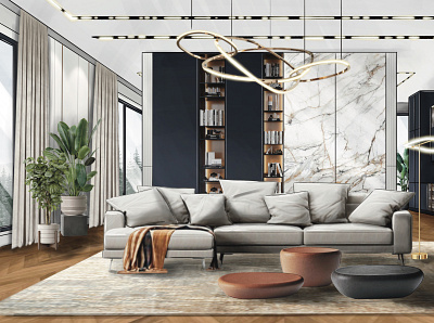 Marathon House Living Room architectural sketch design graphic art graphic design interior design procreate