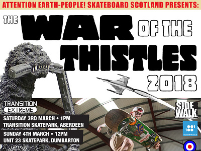 War of the Thistles 2018 Skateboard Competition poster