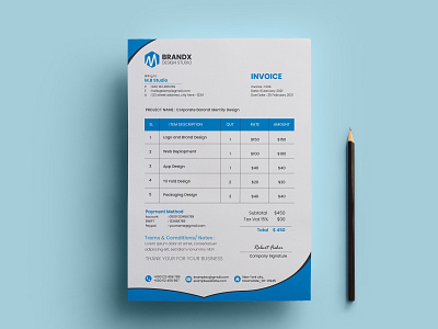 Corporate Invoice Design app branding business card croporate design graphic design icon illustration invoice logo ui web