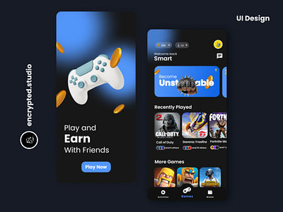 Gaming Platform App. (UI Design) design figma graphic design ui uiux user interface ux