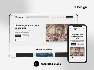 Art Marketplace Website UI Design