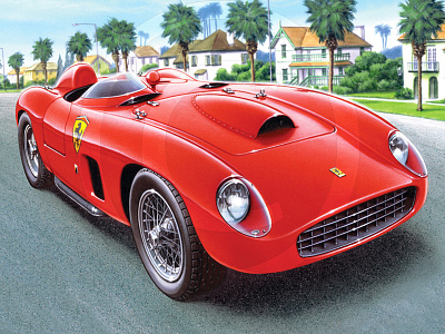 Vintage Ferrari 1 art auto automotive cars classic digital ferrari iconic illustration retro vintage