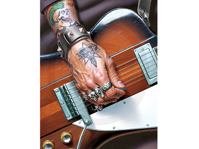 Gibson Firebird art digital electric firebird gibson guitars illustration music rings rock tattoos wood