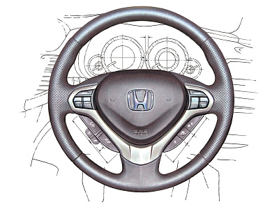 Honda accord art auto automotive campaign cars digital honda illustration press technical