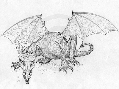 Dragon Sketch 1 art claws dragons drawing fantasy graphite illustration layout monsters pencil sketch wings