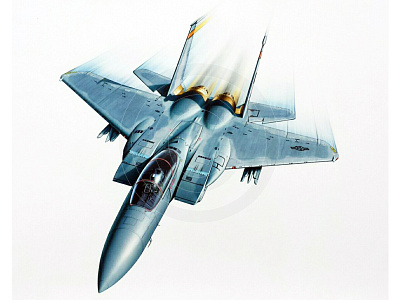 F15 Eagle aircraft art digital fighter flight flying illustration jet military planes speed war