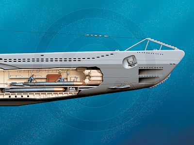 U Boat Detail art cross section digital germany illustration navy photoshop submarine torpedos u boat ww2