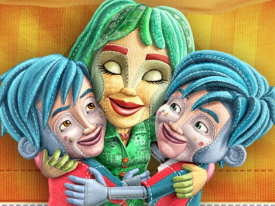 Comfort Conditioner Ad advertising art campaign character design comfort conditioner digital fabric family illustration photoshop twins