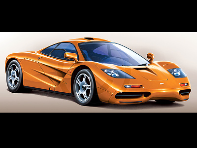 Mclaren F1 art auto automotive bronze car digital fast illustration mclaren f1 shine speed supercar