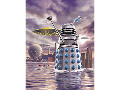 The Dalek Invasion Of Earth art classic tv dalek digital doctor who illustration magazine retro science fiction timelord whovian
