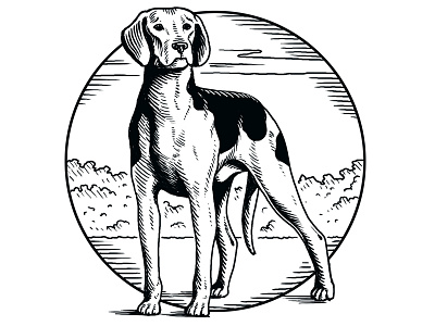 Goodwood 'Hound' Icon 2 art digital dogs golf goodwood hound icons illustration maps woodcut
