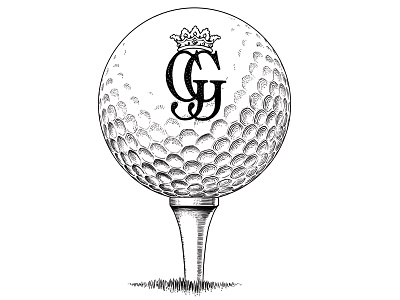 Golf Ball Icon art digital golf golf ball goodwood icons illustration logo maps tee woodcut