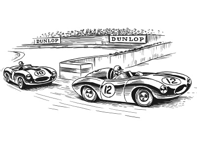Goodwood Revival 2 1960s art auto automotive car classic digital goodwood illustration racing retro vintage
