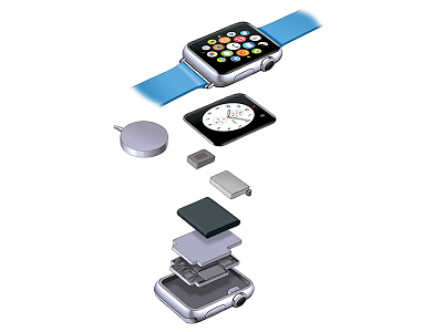 Apple Watch apple watch diagram graphic illustration teardown technical technology