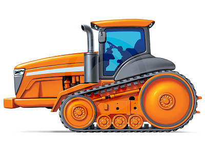 Big Tractor automotive building cars caterpillar construction farming heavy plant illustration roads tractor vehicles wheels