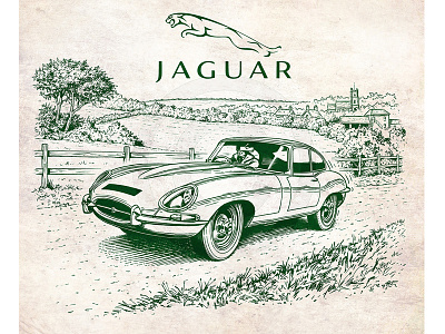 E Type Jaguar 1960s automotive autos cars classic cars e type iconic illustration jaguar retro sports cars vintage cars