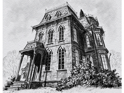 Creepy House 2 creepy ghostly haunted haunted house horror illustration night perspective scary spooky vampires