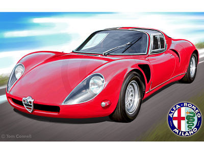 Alfa Romeo 33 Stradale 33 stradale alfa romeo automotive autos cars classic cars illustration muscle cars vintage cars