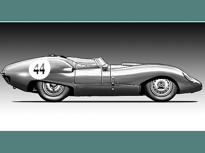 59 Lister Jaguar Costin 1950s automotive autos cars classic cars illustration jaguar lister retro sports cars vintage cars wip