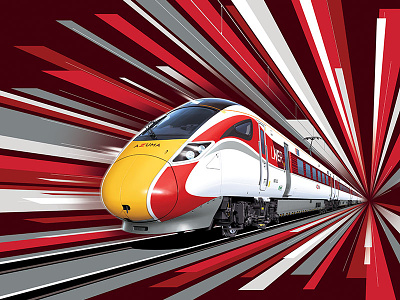Lner Azuma 1 art azuma brand branding digital illustration lner london promotional railways scotland trains