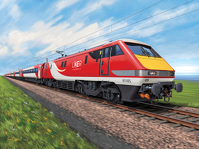 LNER Class 91 art brand branding digital illustration lner locomotive london promotional railways scotland trains