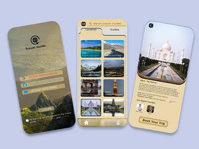 Travel Guide app design app application design branding guide tour app travel travell app ui ui design