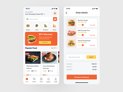 Food delivery app design by Anas Ahmed on Dribbble