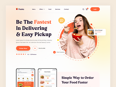 Food delivery branding design food food website landing page product design ui ui design web design web development website website design