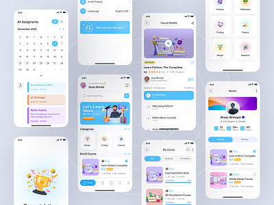 E-Learning App Design app case study app design branding design education education app elearning product design ui ui design