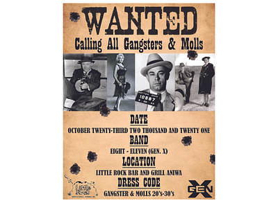 Gangster Party Flyer advertisment design flyer poster