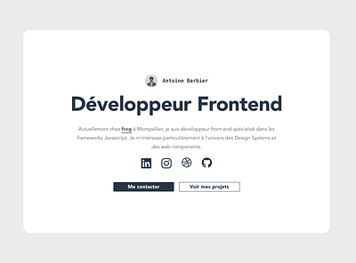 Personal website - Frontend Developper design developper minimal portfolio responsive