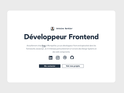 Personal website - Frontend Developper design developper minimal portfolio responsive