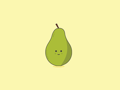 Pear flat flatdesign fruit green illustration pear