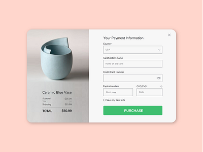 Credit Card Checkout 002 clean dailyui form ui