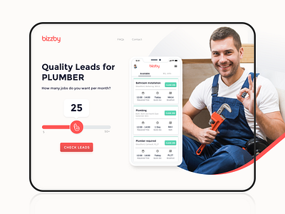 bizzby design landing page lead generation lead page ui