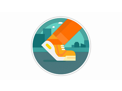 Fitbit Urban Boot Badge app branding flat icon illustration logo motion design typography ui ux vector website