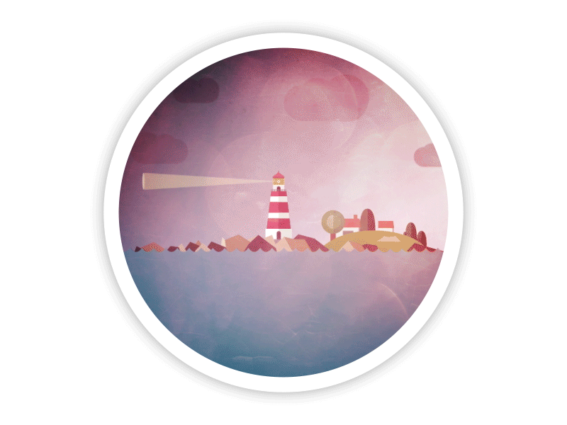 The Lighthouse Sunrise app branding flat icon illustration logo motion design type ui vector web website