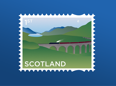 Staycation design illustration scotland stamp weekly warm up