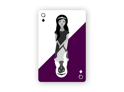 Queen of Diamonds design dribbleweeklywarmup illustration illustrations illustrator photoshop playing card playing cards procreate queen queen of diamonds vector weekly warm up